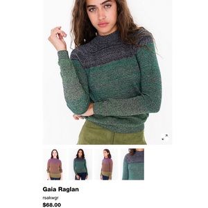 NWOT American Apparel Gaia Raglan Top